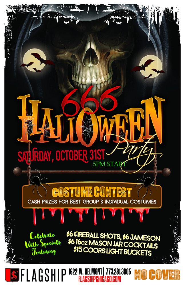FlagshipChicago's tweet photo. Got an amazing #Halloween costume? Come to our #666Party! Details in @LincolnPrkPatch https://t.co/di4FsWF2Ck https://t.co/s9RGMMQ8cb