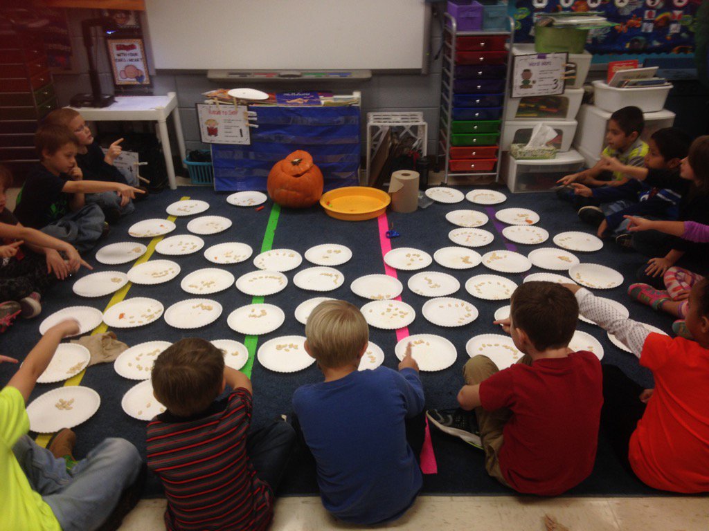 Using number collections to count pumpkin seeds....505😅