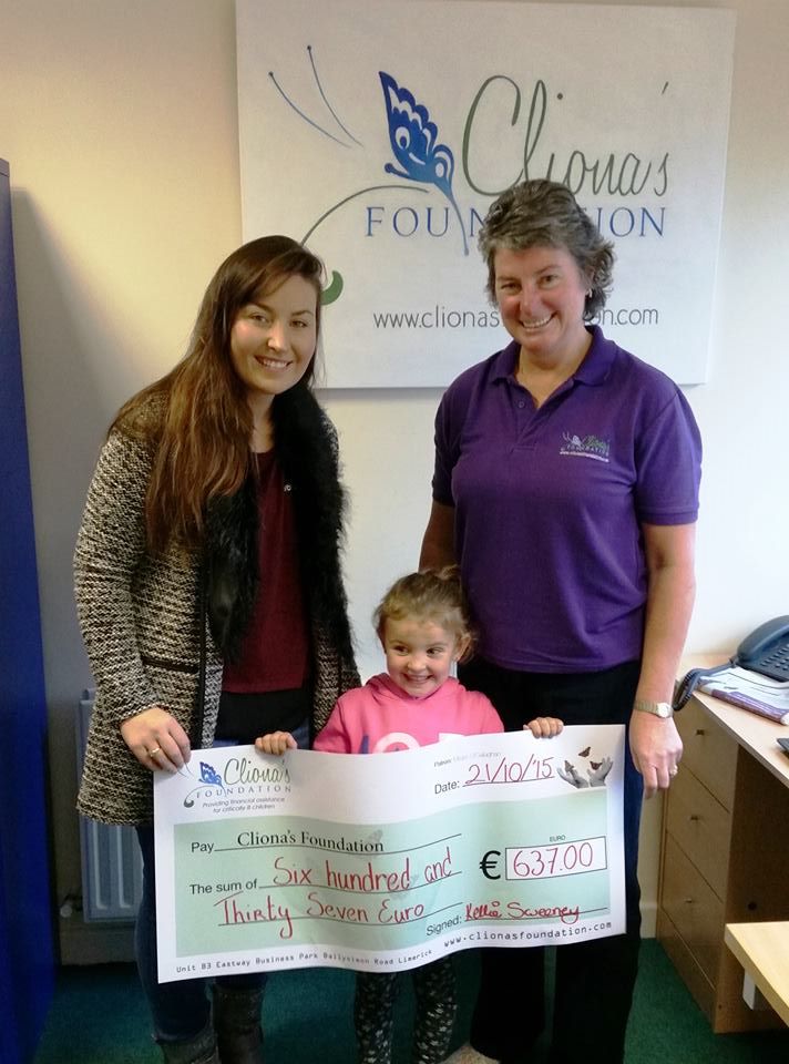 We'd a visit recently from the fantastic Kellie and Leah Sweenie who raised €637 for us at <a href="/AdareToSurvive/">Adare to Survive</a> THANKS 😁