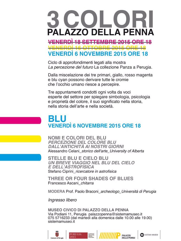 #Blu <a href="/PalazzoPennaPg/">Palazzo Penna PG</a> 6 novembre ore 18 <a href="/CulturaComPg/">CulturaComunePerugia</a>
