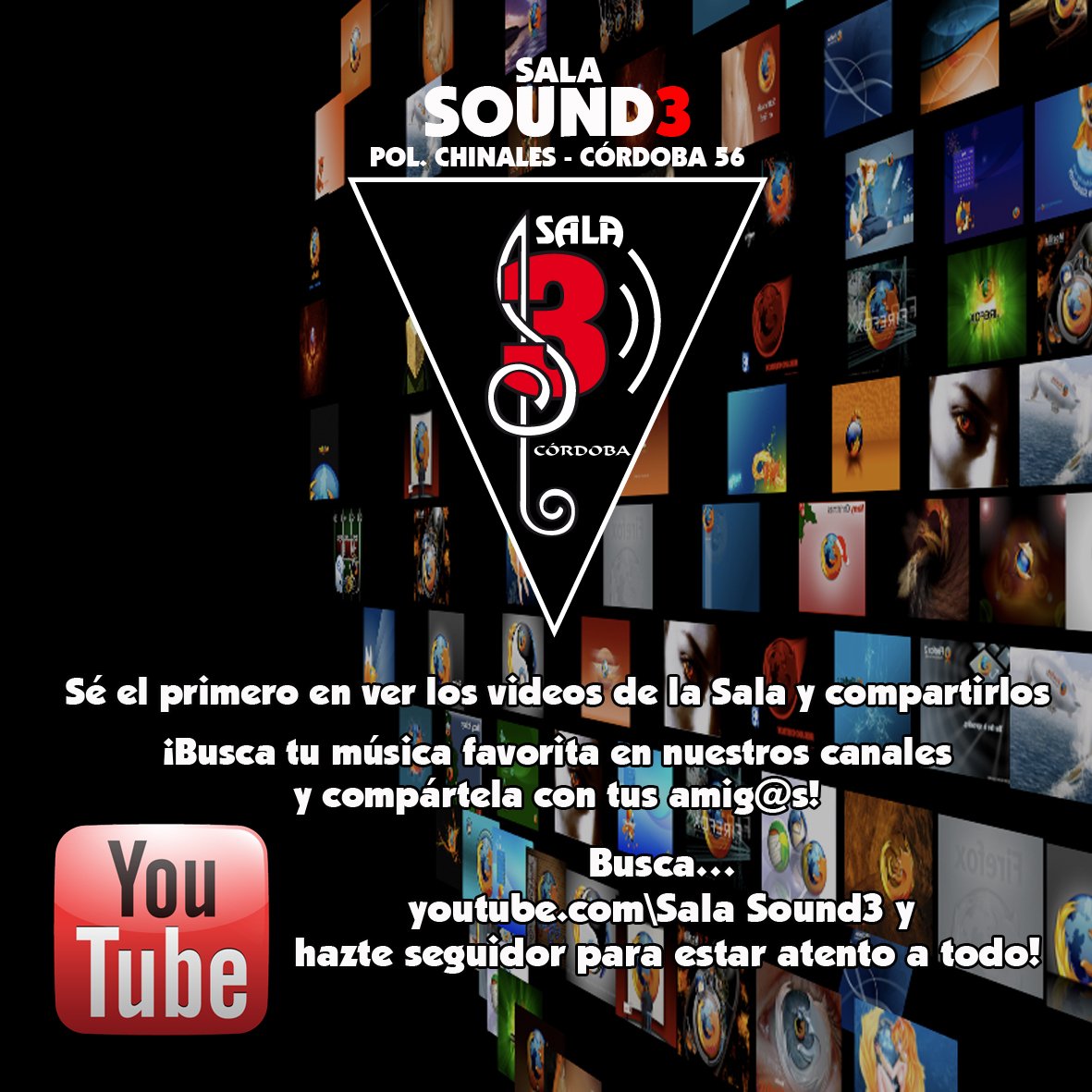 SalaSound3's tweet photo. SUSCRÍBETE A NUESTRO CANAL DE YOUTUBE, DONDE SUBIREMOS NUESTROS VÍDEOS PROMOCIONALES Y LISTAS DE REPRODUCCIÓN! https://t.co/ThMvkEDYHh