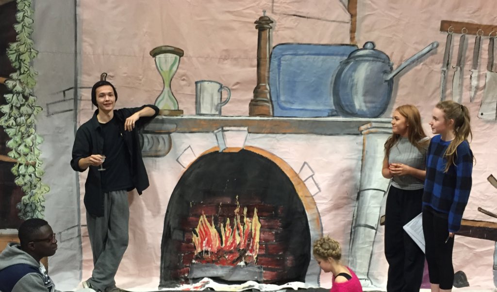 Bob Cratchet got confused and wandered into Dame Trot's kitchen! #Scrooge #panto