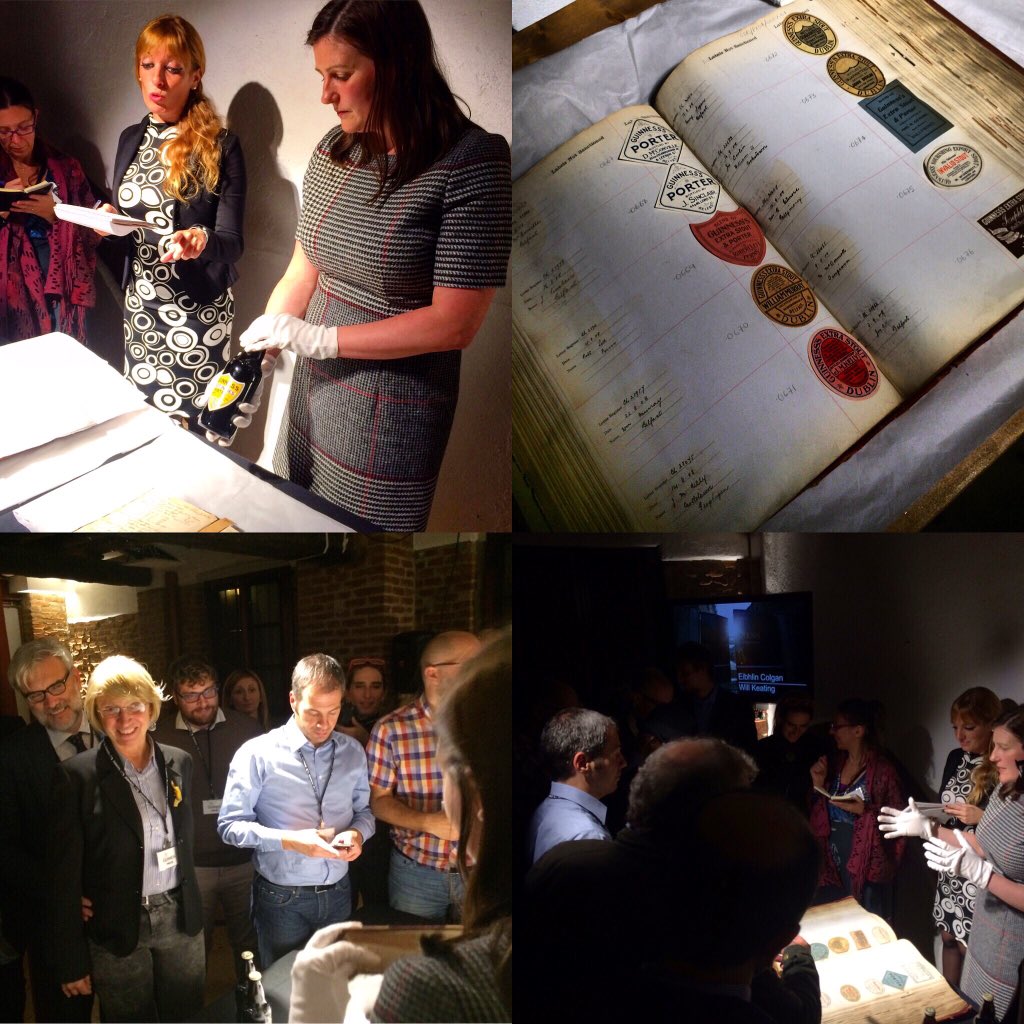 AskTheBrewer's tweet photo. @EibhlinColgan, archivista, ci mostra un libro dell'800 con l'etichette più antiche di #Guinness #TheBrewerStory https://t.co/3DxCGwtYIe