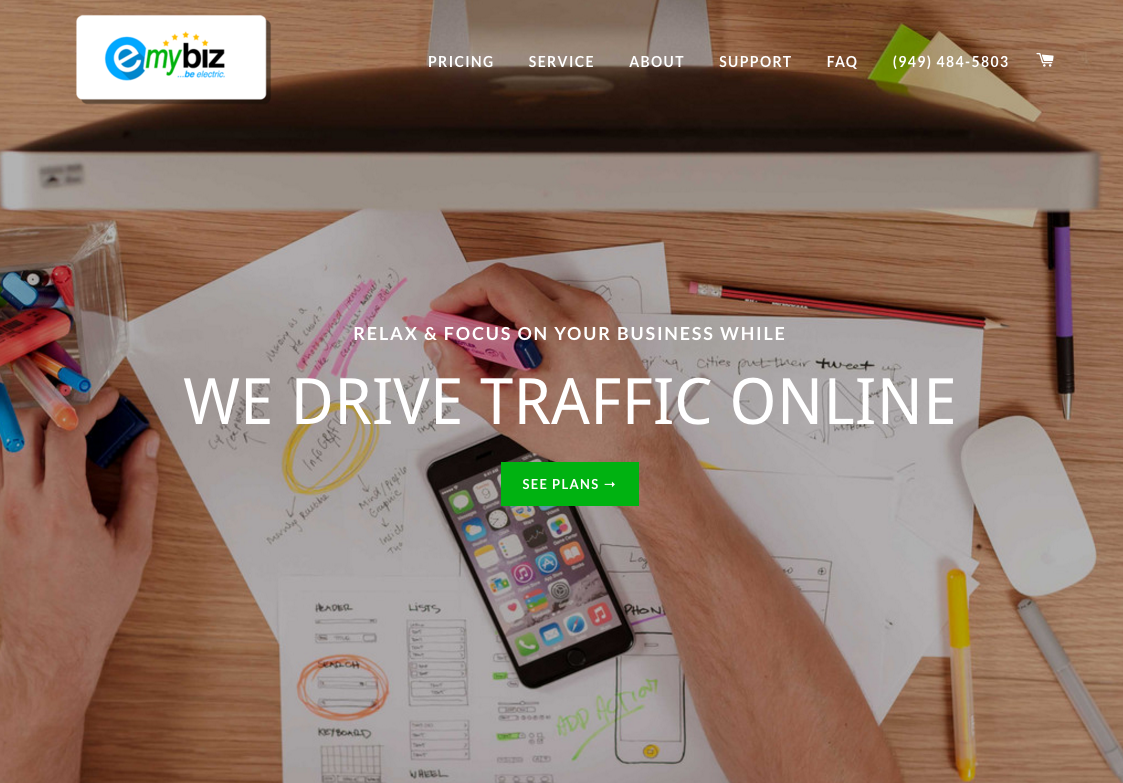 Relax &amp; focus on your business. We'll get you online. eMyBiz.com #godigital #localmarketing #biztips