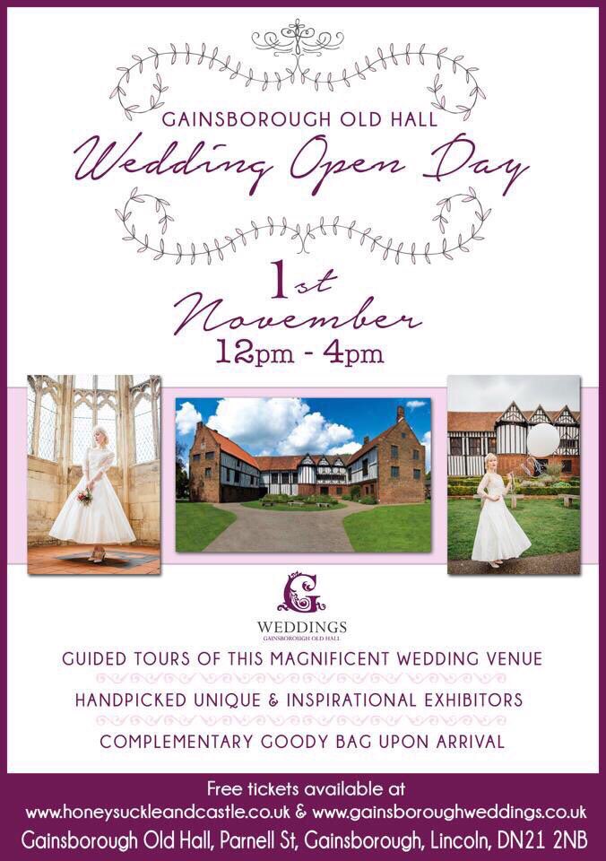 GainsOld's tweet photo. It's THIS SUNDAY ❤️ WEDDING OPEN DAY here at #GainsboroughOldHall free tickets available at https://t.co/teGFZTMeJu https://t.co/TYb1fhQNE7