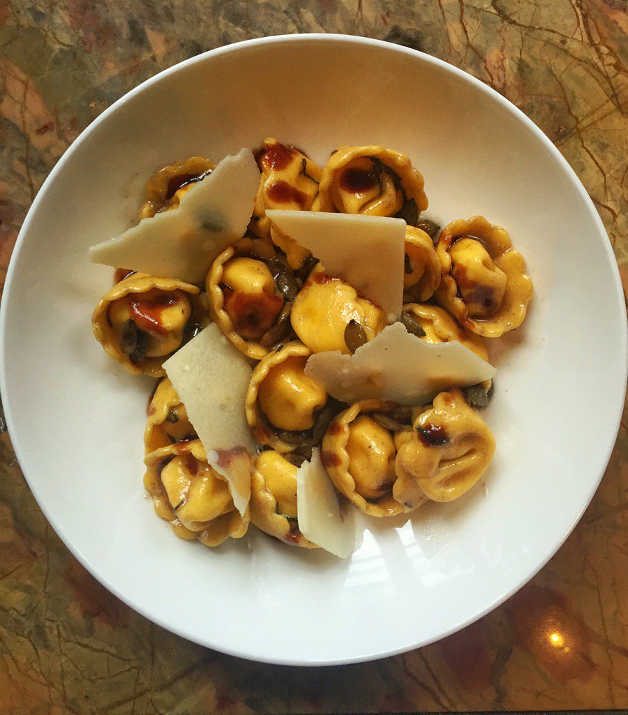 CostataNYC's tweet photo. New fall set up for our Pansotti Pasta: now with Butternut Squash filling and Marsala Sugo. https://t.co/Nqni4mvfuN