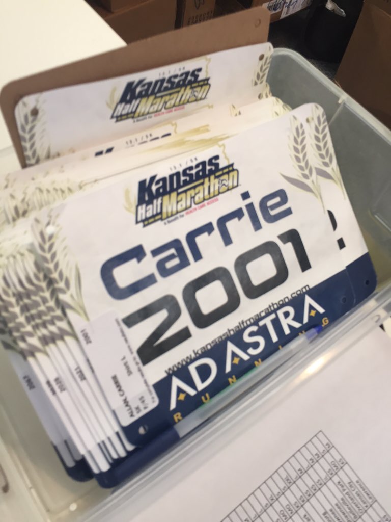 KShalfmarathon's tweet photo. We got those awesome custom bibs ready for pickup! #KSHALF #RunKS https://t.co/NM2pWke1hp