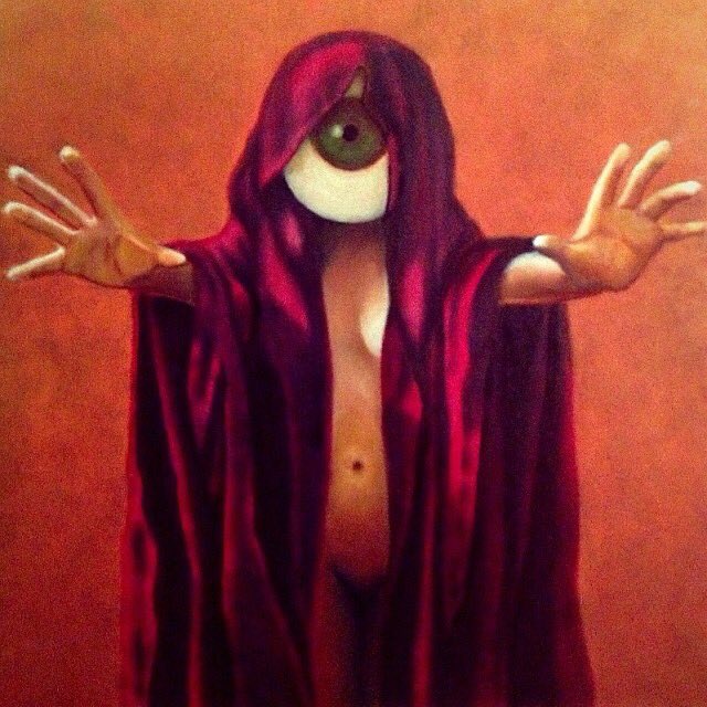 ChuckBerrett's tweet photo. An older #painting of a #cyclops #augur. #chuckberrett #art #artwork #seer #allseeing #eye #eyeball #illumitanti https://t.co/6nm9OgKyFQ