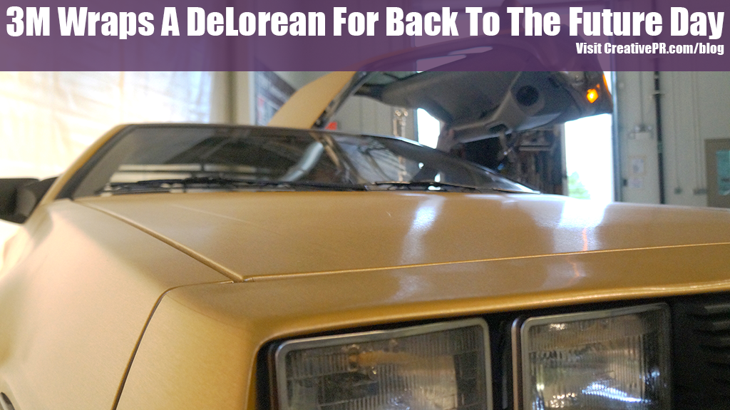 derickson's tweet photo. THROWBACK THURSDAY: 3M Wraps A DeLorean For Back To The Future Day- https://t.co/Y624ysY38z
#BTTFD https://t.co/G3Wjvv5SJl