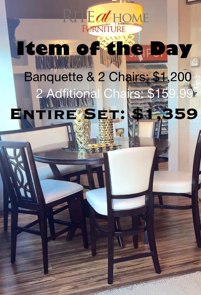 RiteatHome's tweet photo. @RiteatHome Item of the Day: Consigned counter height table with banquette &amp; 2 chairs $1,200! Add 2 chairs $1,359. https://t.co/r3ctiFTgNL
