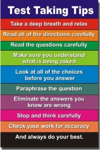 R_5PM_251LAB's tweet photo. Some helpful test taking tips. But I've seen you all in action and I know you'll do great today and tomorrow! https://t.co/V6yvKF6gIU