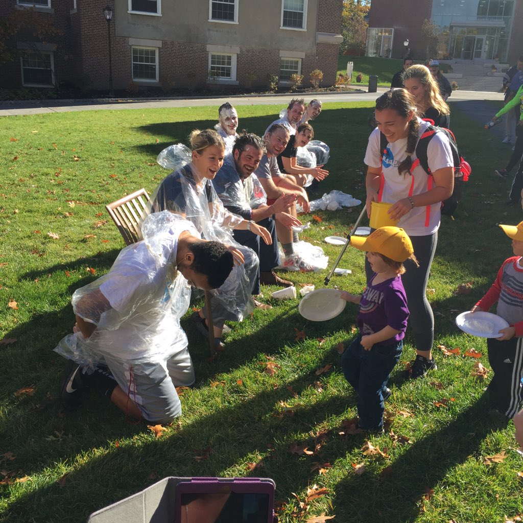 NathanHager's tweet photo. Pie your professor/coach in preparation for our @CoachesMA tournament Nov. 13-14. Thank you everyone who donated! https://t.co/WFX07SHAaA