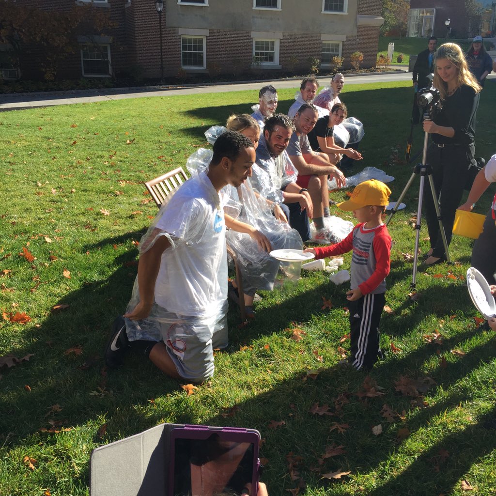 NathanHager's tweet photo. Pie your professor/coach in preparation for our @CoachesMA tournament Nov. 13-14. Thank you everyone who donated! https://t.co/WFX07SHAaA