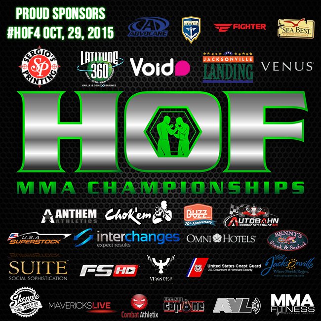 HouseofFameMMA's tweet photo. The day is finally here #HOF4 Florida vs Georgia! Thank you to all of our wonderful sponsors for making this happen. https://t.co/Yvtt3r23Ug