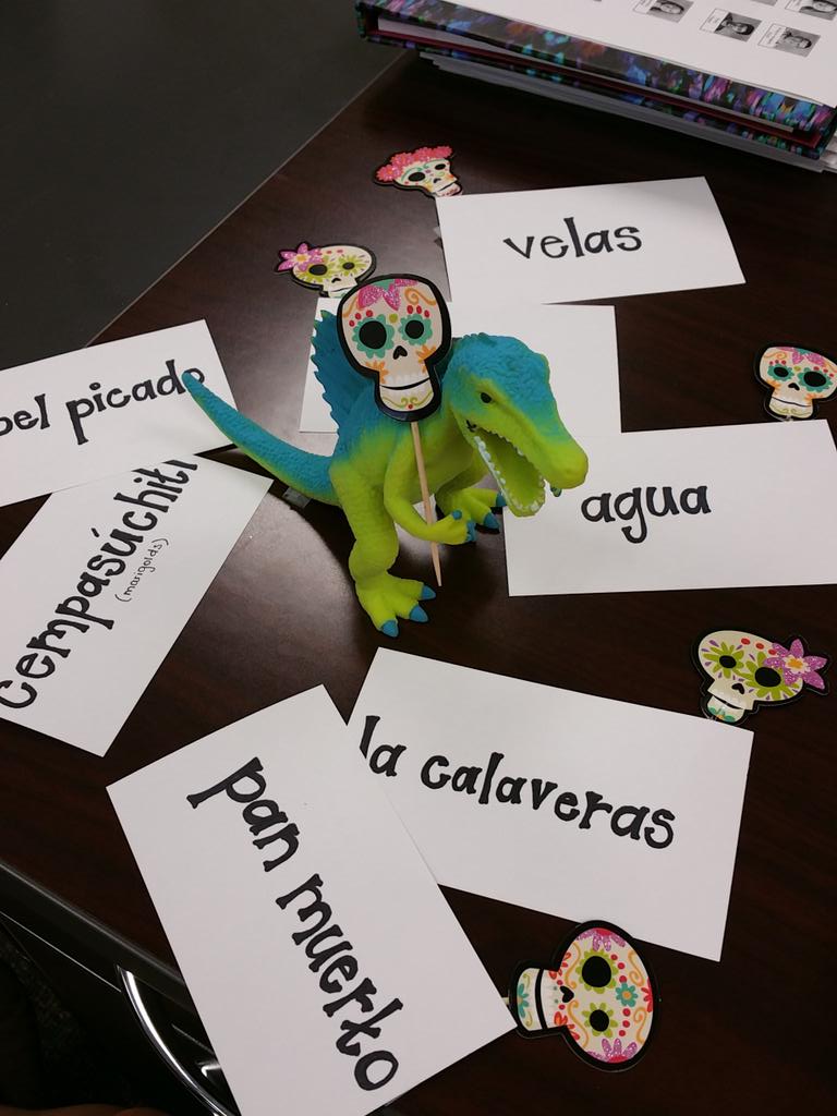 MaestraMatej's tweet photo. Juancho loves Día de los Muertos. Bring in something for our altar tomorrow and the souls will reward you. #espanol2 https://t.co/mFG5uvWPRB