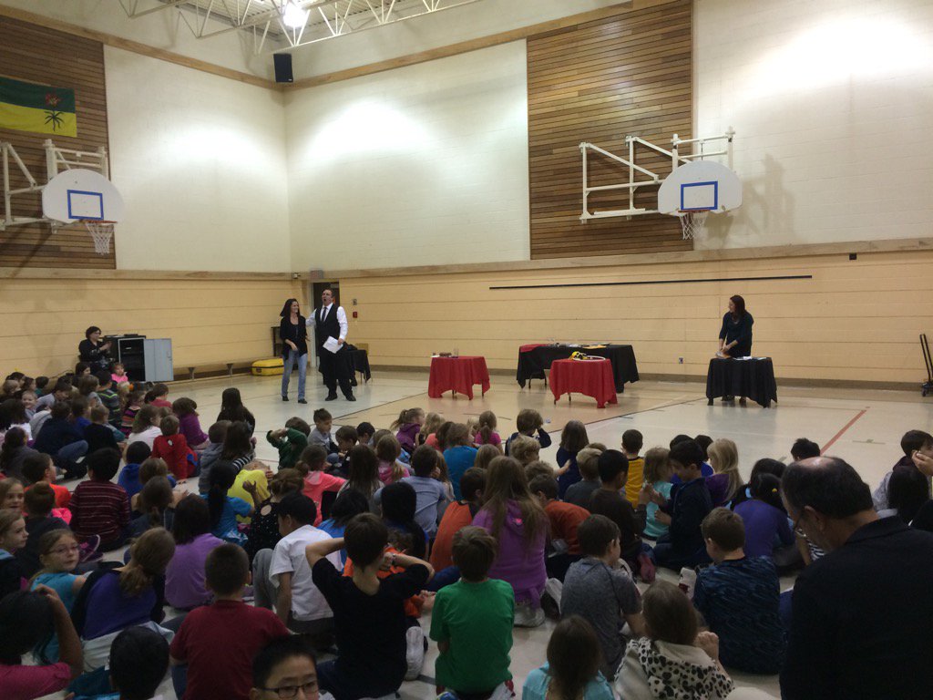 blairgullickson's tweet photo. @wshawrylak French Immersion students and teachers enjoy magician Marc Tardif Spectacle. https://t.co/0yHChB6Dda