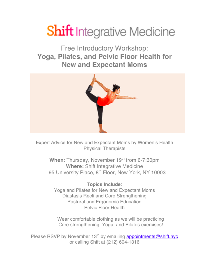 Shift_PT's tweet photo. FREE #Yoga #Pilates workshop for New and #Expectant #Moms!  THURS, NOV 19 6-7:30pm. More: https://t.co/mHZAN8EagL https://t.co/3hFzLJmjMZ