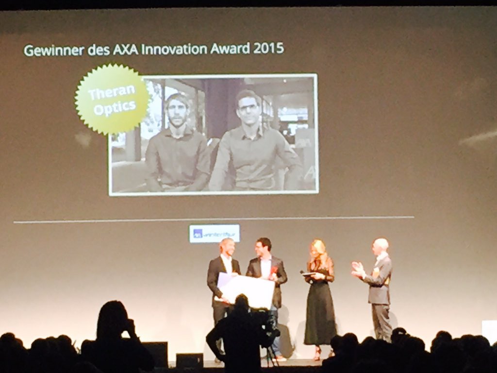 StartupsAwards's tweet photo. #TheranOptics wins the #AXA Innovation Award #SSA2015 https://t.co/dh7Lrufup5
