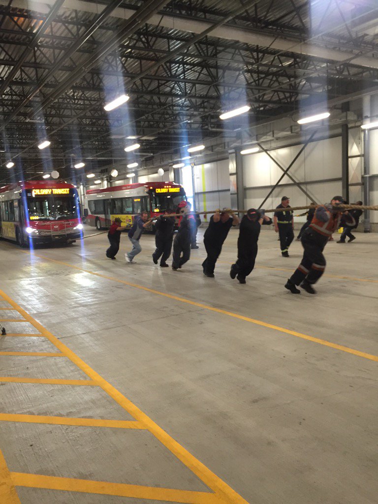 Calgary transit flexing their muscles for <a href="/UnitedWayCgy/">United Way of Calgary and Area</a> <a href="/calgarytransit/">Calgary Transit</a>