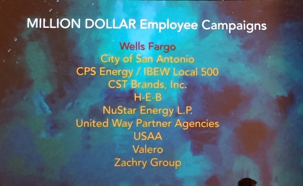 JLeighSaucedo's tweet photo. @UnitedWaySA MILLION DOLLAR CLUB!! @cpsenergy & local IBEW raised over $1.1M this year! #CPSEPRIDE @UnitedWay_ELC https://t.co/l3JjNDrMbL
