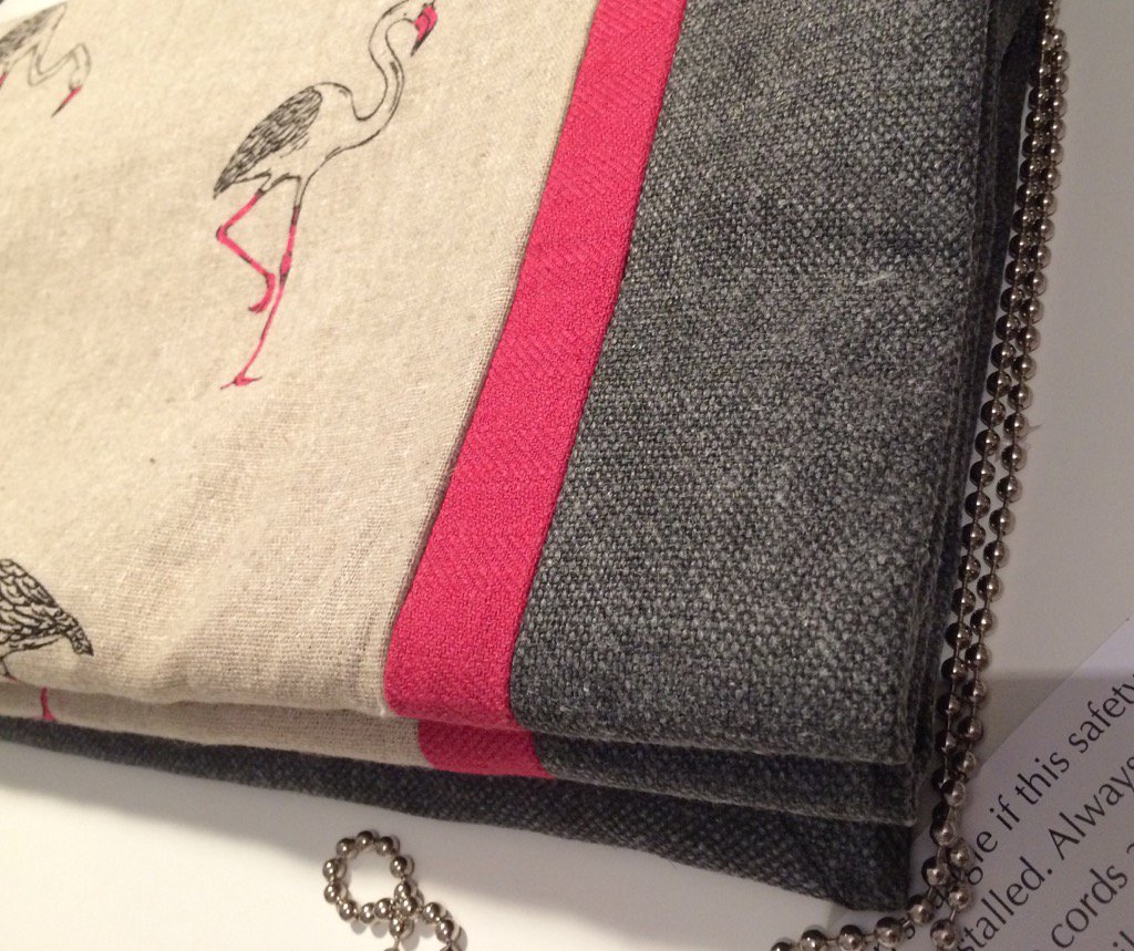 DoggHouseDes's tweet photo. hot pink legs on linen @clarkeandclarke #flamingo #lavalcharcoal https://t.co/MIRwHwBSHc