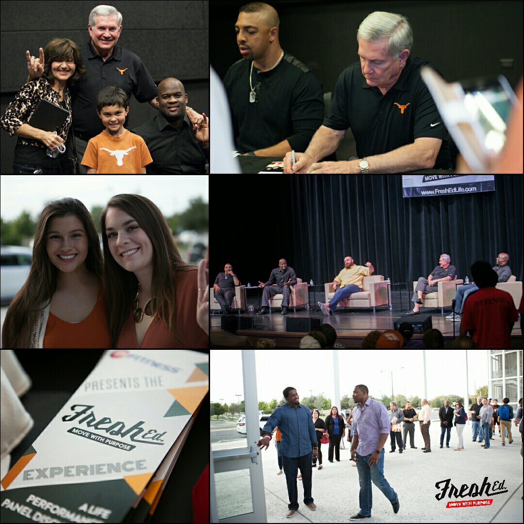 FreshEdLife's tweet photo. Scenes from #FreshEdExperience in #Austin w/@BoScaife80 @Rickthelaureate @VinceYoung10 @Studdard64 @ESPN_CoachMack https://t.co/qPYp69owIh