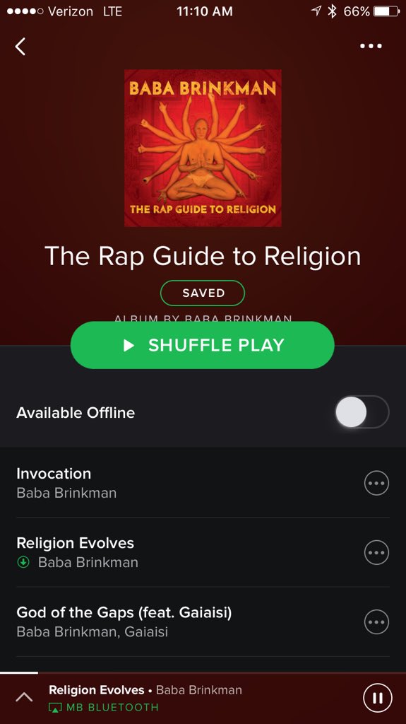Burleytommy's tweet photo. @peterboghossian You'd dig @BabaBrinkman new album #RapGuideToReligion #ReligionEvolves is great. #OnSpotify https://t.co/ajVhQPXbCd
