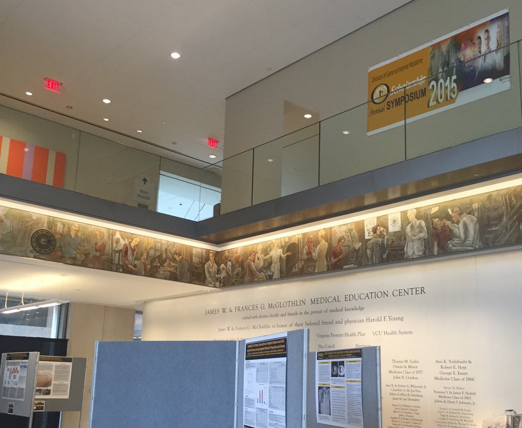 michellebr00ks's tweet photo. Posters going up at the #VCUHealth #VCUDGIM Scholarship Symposium 2015. @GenMedDoc @FdcVcu @medmanny @ChuynhVCUHS https://t.co/SAg20vfJOJ