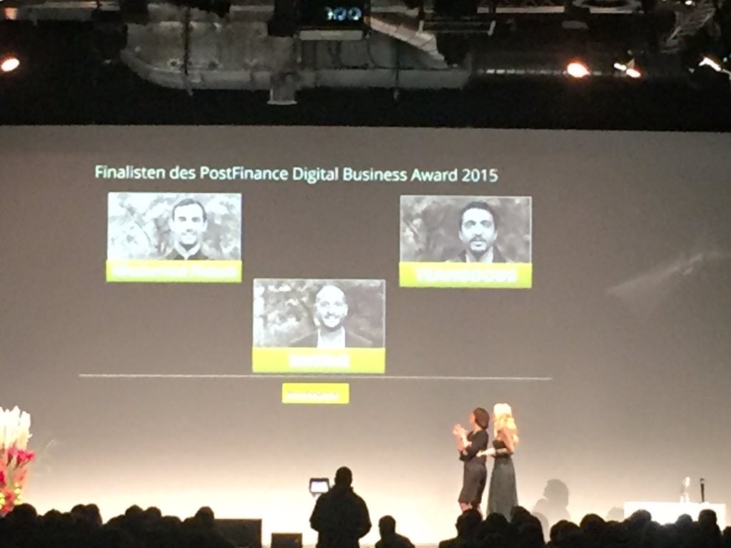 StartupsAwards's tweet photo. @NicoleWalter from #postfinance presenting the #SSA2015 candidates https://t.co/FJkDuspGcI