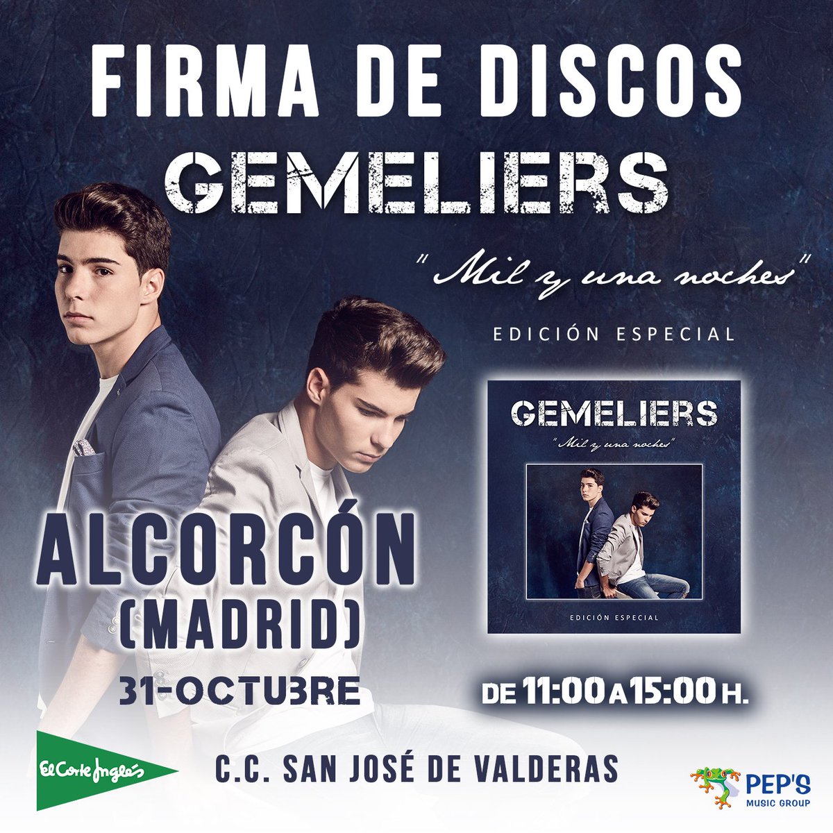 NOTICIÓN!! 1ªFIRMA de #ReediciónGemeliers 31/10 en #ALCORCÓN (Madrid) <a href="/elcorteingles/">El Corte Inglés</a> #SanJoséDeValderas de 11 a 15H.