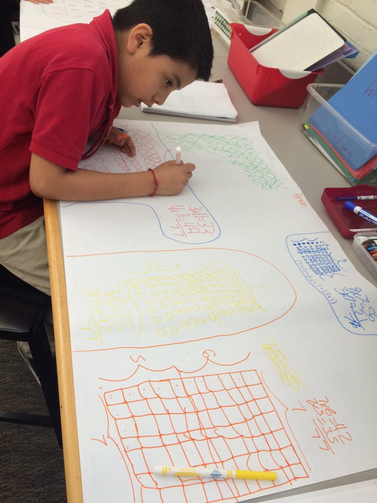 MrsCarlaDecker's tweet photo. #hoorayarray 4th gr math breaking it down #building on prior knowledge @pamela_brett TY!! https://t.co/aBbYbfIURF