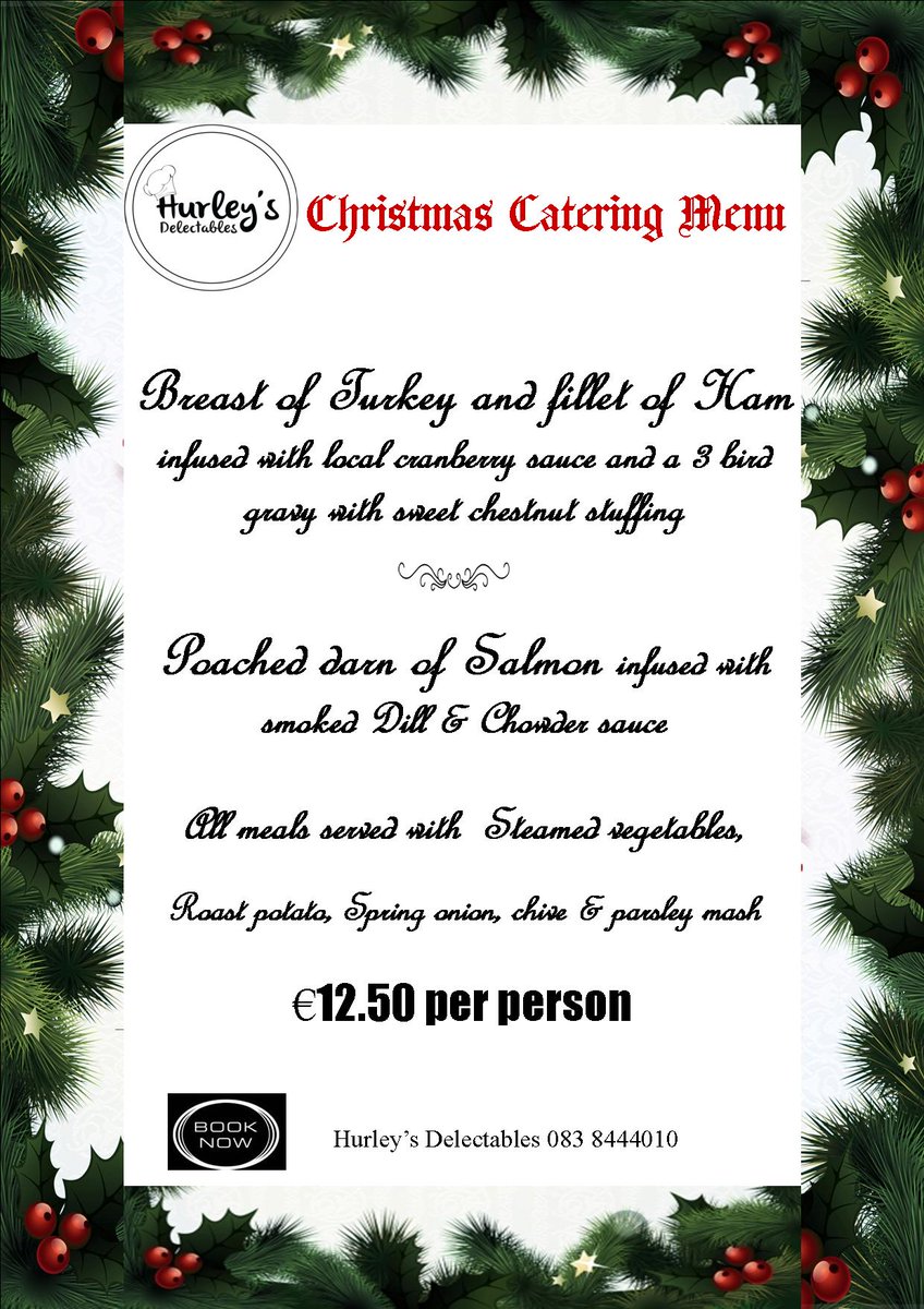 Hurleysfusion's tweet photo. Our Delectable Christmas Catering Menu for groups of 25+:-) #xmasparty #christmascatering   #nomessnofusschristmas https://t.co/WZdd4P5r3P