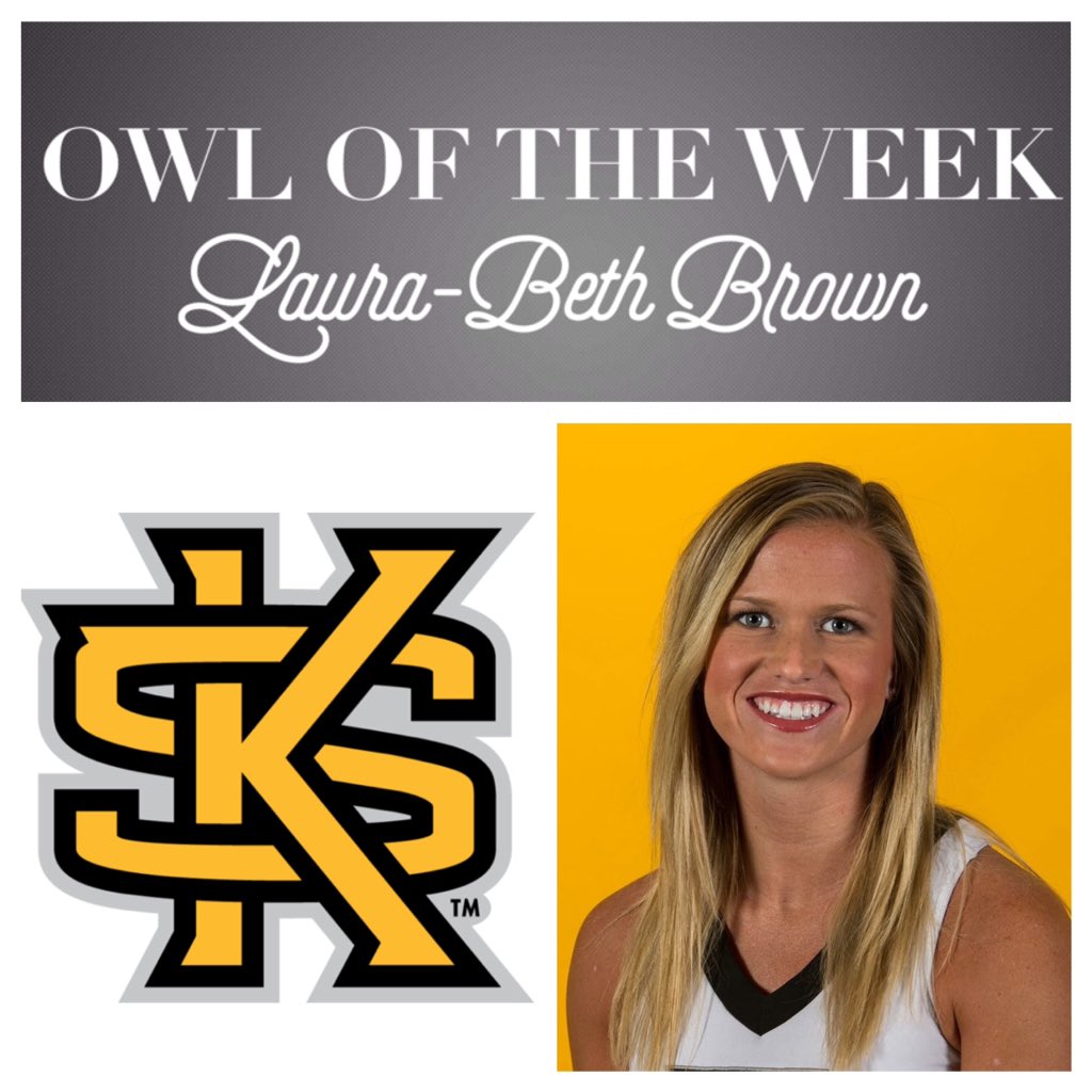 KSUOwlsCheer's tweet photo. Congrats to @LauraBethBrownn for being named this week's #OWLOFTHEWEEK! #ksucheer #OwlNation #kok https://t.co/BPe4KKxrsO