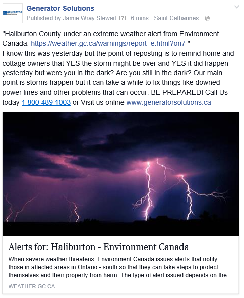 #onstrom #Haliburton #Muskoka #Lindsay #Bancroft #MindenHills #Gravenhurst #Toronto #Barrie #GTA BE PREPARED!