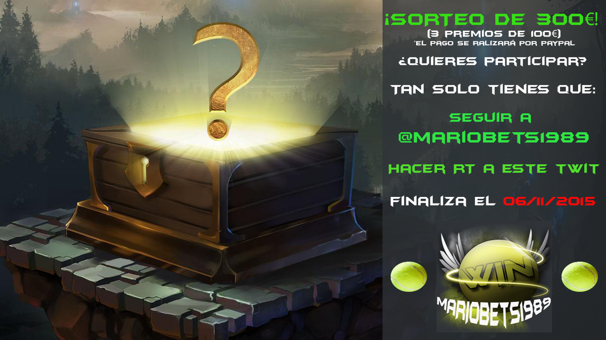 MarioBets1989's tweet photo. 💰¡SORTEAZO DE @MARIOBETS1989!💰¡Empezamos repartiendo! Seguir el Twitter y hacer RT para entrar en el sorteo, SUERTE! https://t.co/W91SrwYcf9