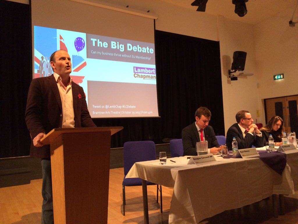 LambChap's tweet photo. @DouglasCarswell starting off The Big Debate here #LCDebate #EUreferendum https://t.co/zfkWQ1stDg