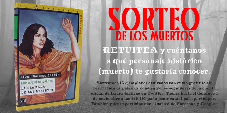 _LauraGallego's tweet photo. 👻 ¡SORTEO DE MUERTOS! 👻
RT + cuéntanos a qué personaje de la Historia querrías conocer.
https://t.co/BS8Fbdrp7U https://t.co/Qw7FXgP61R