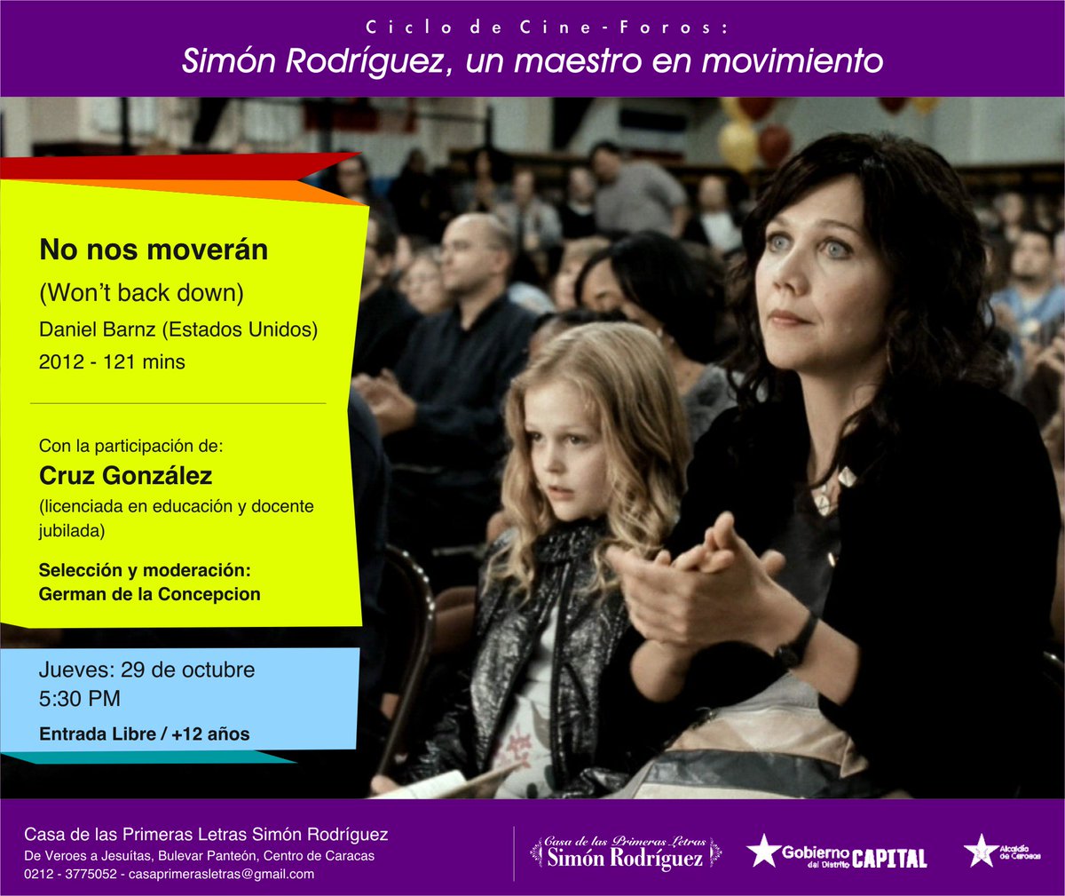 #NotiSapiens #HOY JUEVES #29Oct / CineForo: "No nos Moverán" + Prof. Cruz Gonzalez / <a href="/Recomendao/">Recomendao</a> <a href="/culturisima2000/">Culturísima®</a>