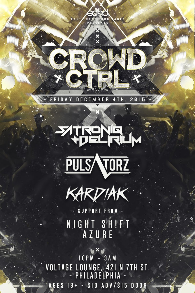 satroniq's tweet photo. Psyched to play Philly with @djdelirium December 4th! https://t.co/g3eoKTK91A #GetKontaminated https://t.co/UNkvilaiRZ