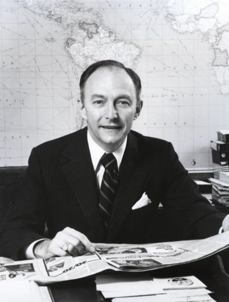 columbiajourn's tweet photo. #TBT early '70s when Professor #DickWald was the President of @NBCNews. He's recently retired as #FredFriendly Prof https://t.co/lRIBctkMhx