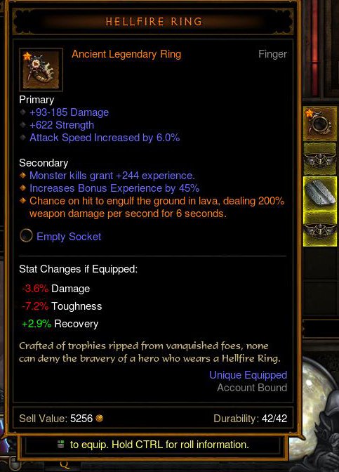 Imperious0212's tweet photo. I just crafted #HellfireRing on #diablo3 and this one is with socket and good stats! Can i use #gemofease on it? https://t.co/8OCoAkDHD7