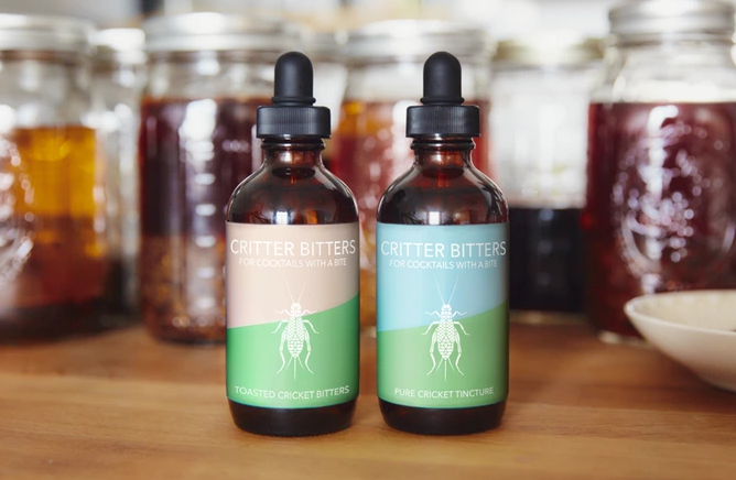 kitchensisters's tweet photo. Maybe you wouldn't want to eat crickets, but would you drink them? Check out @CritterBitters https://t.co/mG6iQEvaeG https://t.co/eA4MdqEc29