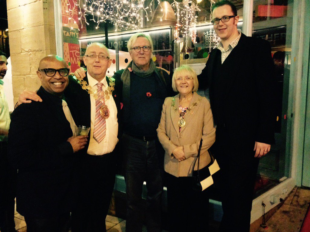 KirkleesMayor's tweet photo. Opening of a new bar tonight Turtle Bay, picture of owner and manager, great atmosphere &amp; food.Thanks for investment https://t.co/mKB4fGRSrW