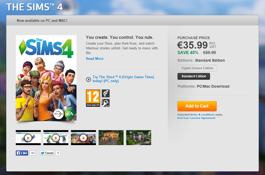 TheSimCommunity's tweet image. #TheSims4 Base Game: 40% Off on Origin!
&amp;gt;&amp;gt; simscommunity.info/2015/10/29/the…