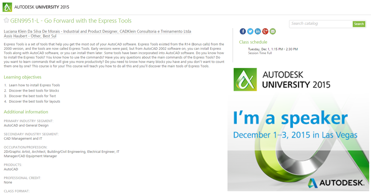 cadklein's tweet photo. Nossa aula no #AU2015 em Las Vegas está lotada!!! @haubert @autodesku #AU #Autodesk #AutoCAD #ExpressTools https://t.co/w8jtOMH9eJ