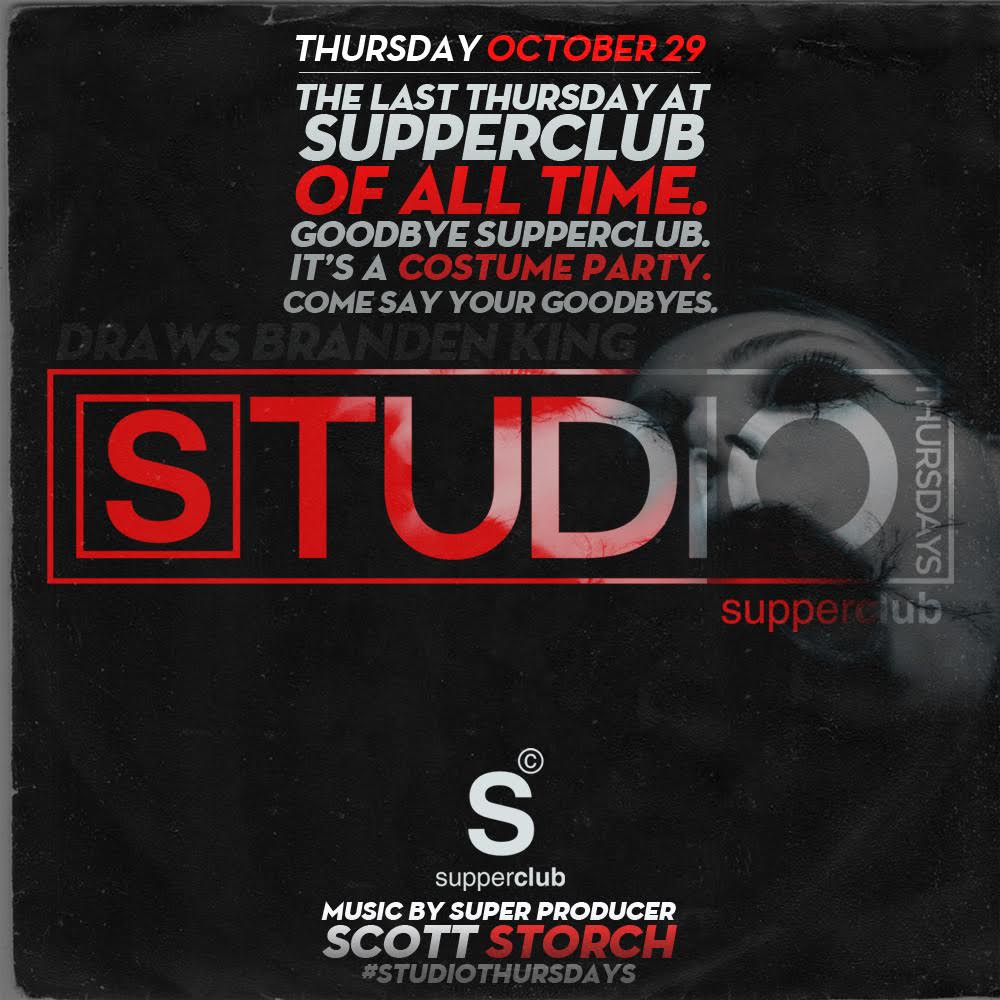 Come say your last goodbyes to #StudioThursdays! You don't want to miss these last nights of #supperclub!
