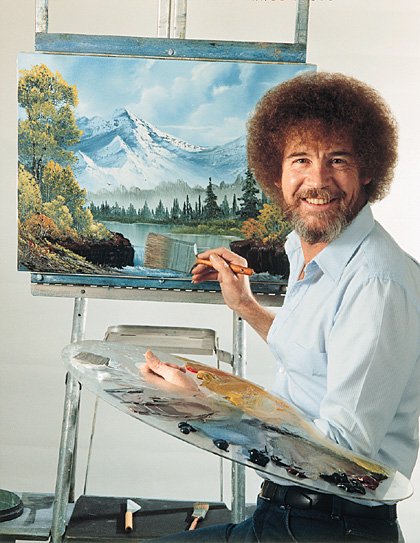 Happy birthday USAF Master Sgt. Bob Ross! He would have been 73 today. Paint a happy little F-22 there! 