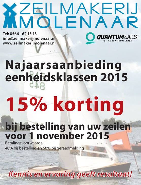Tot1 november profiteer je nog van 15pct korting bij <a href="/molenaarzeilen/">zeilmakerij molenaar</a>