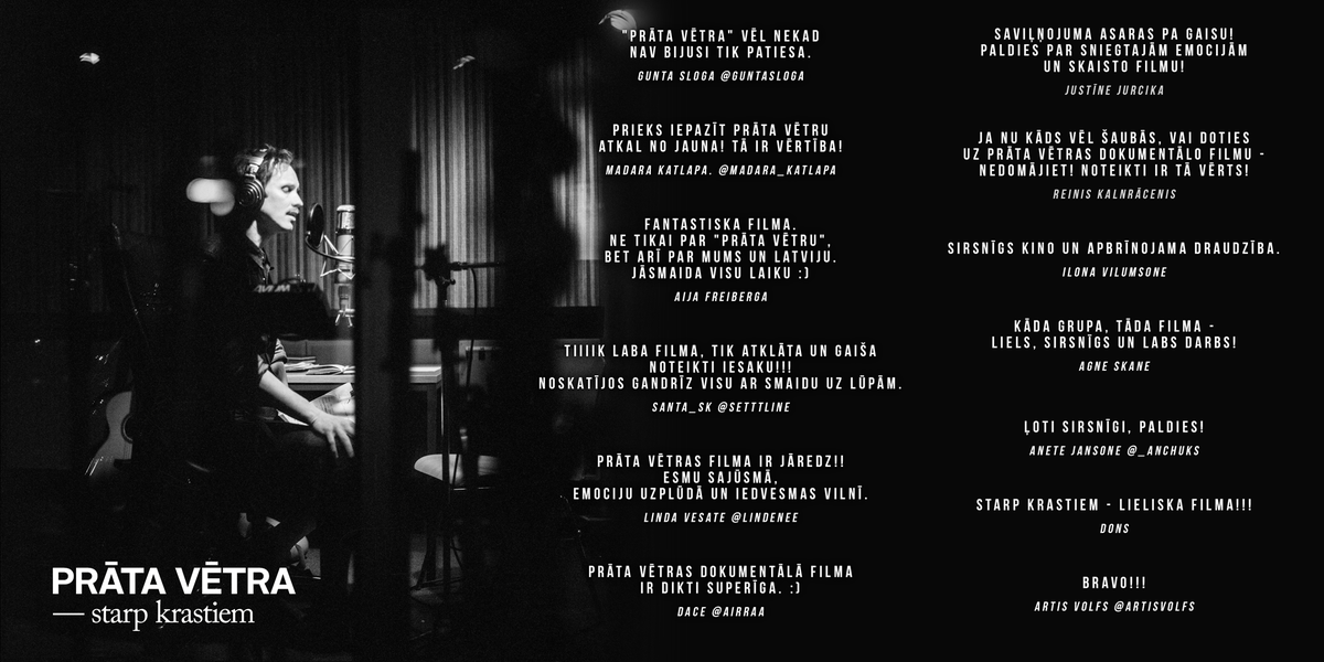 Ļoti emocionālas skatītāju atsauksmes par filmu "Prāta Vētra: Starp Krastiem"!
Seansi: forumcinemas.lv/Event/301742/