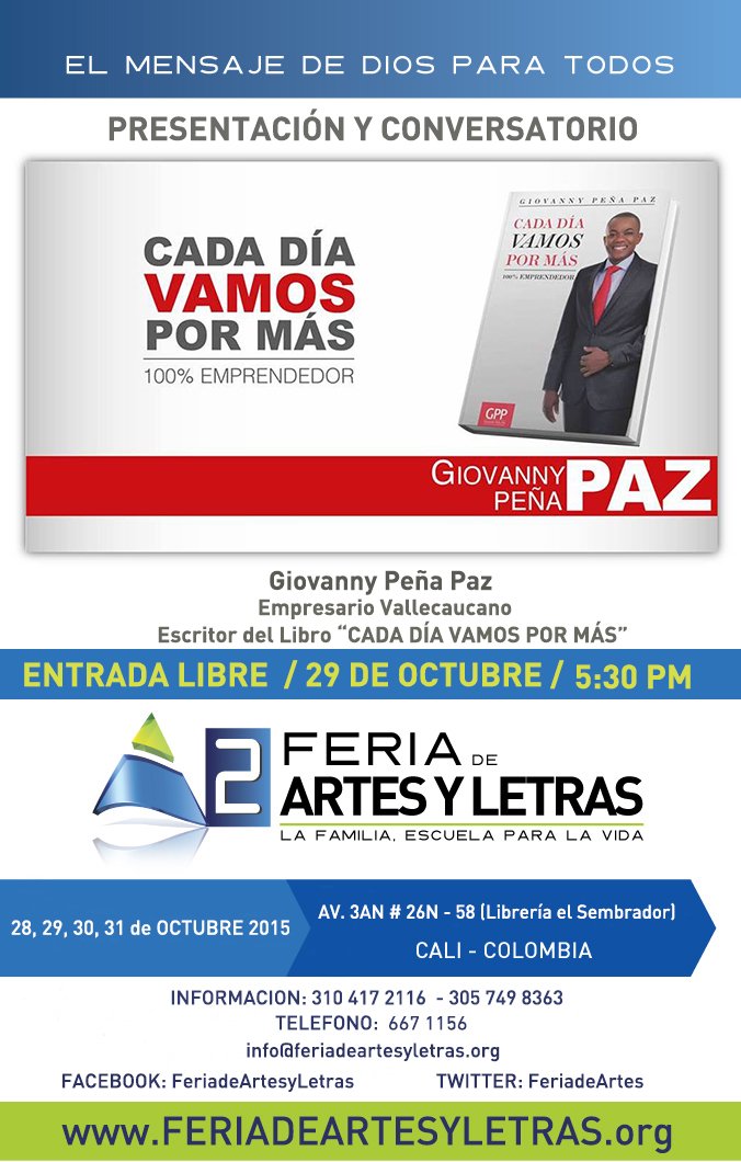 gppweb's tweet image. Hoy en @lelsembrador en la 2 @feriadeartes en la presentación de mi Libro Cada día Vamos por Más gracias @fcdpatria